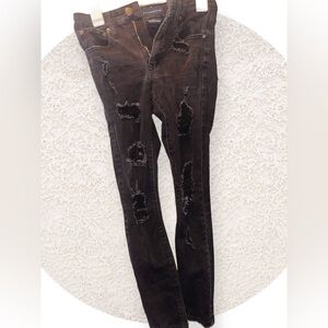 Aeropostale Black Distressed Cropped Ankle Jeans